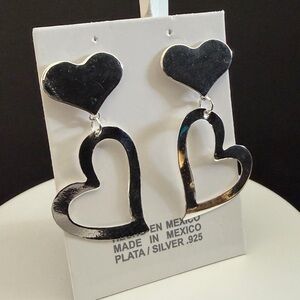 Sterling Silver 925 Heart Earrings